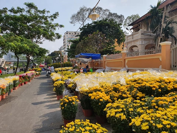 Người Hoa có tập tục chuộng sắc vàng trong ngày Tết. Bà con quan niệm đó là sắc màu tượng trưng cho hưng thịnh, an khang. Chính vì vậy, hoa cung cấp cho người chơi hoa ở đây chủ yếu là các loài hoa có màu vàng rực như: Mai, hướng dương, cúc…